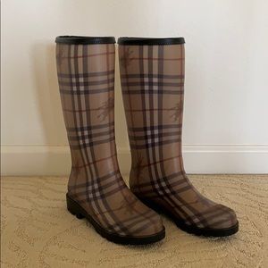 Tall Burberry Rain Boots
